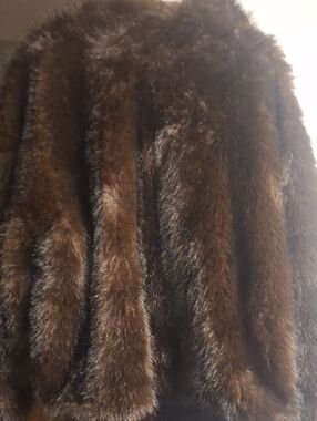 Luxurious Brown Faux Fur Coat